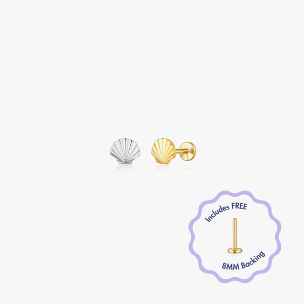 Shell Titanium Flat Back Stud (Single)