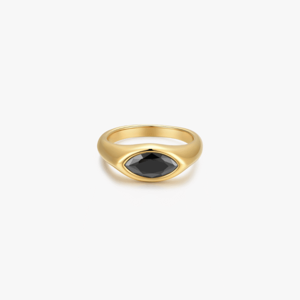 Black Gem Marquise Ring