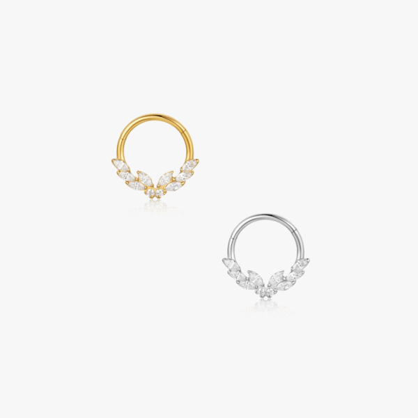 Crystal Butterfly Titanium Hoop (Single)