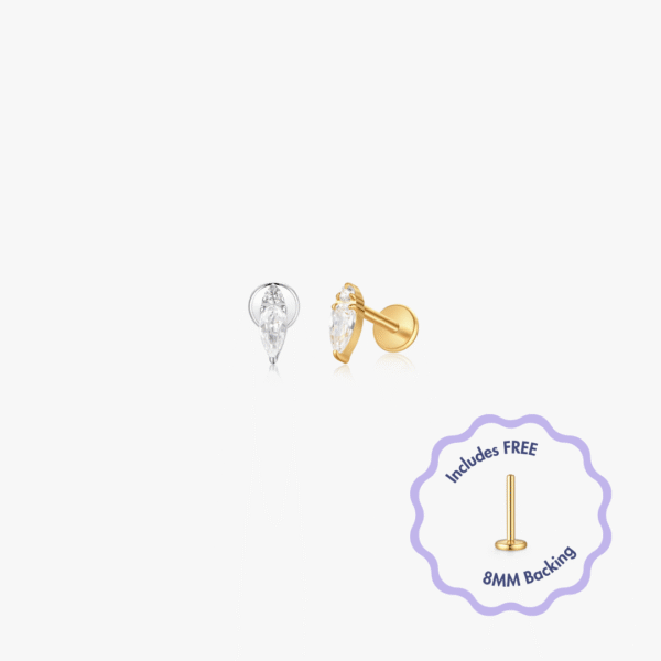 Emma Titanium Flat Back Stud (Single)