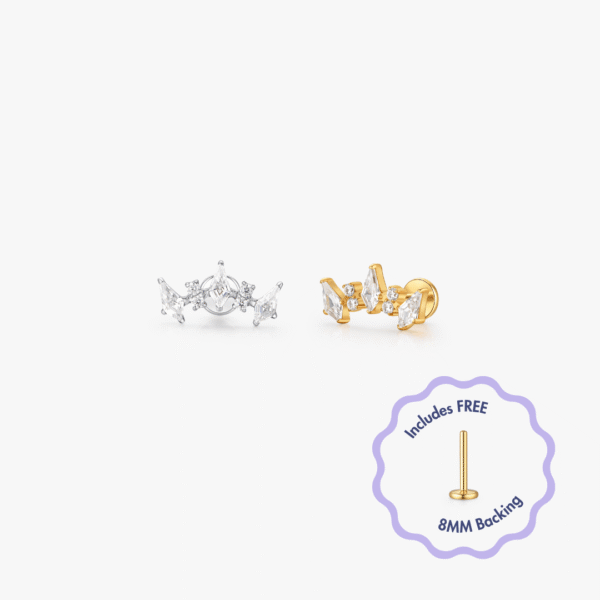 Leah Titanium Flat Back Stud (Single)