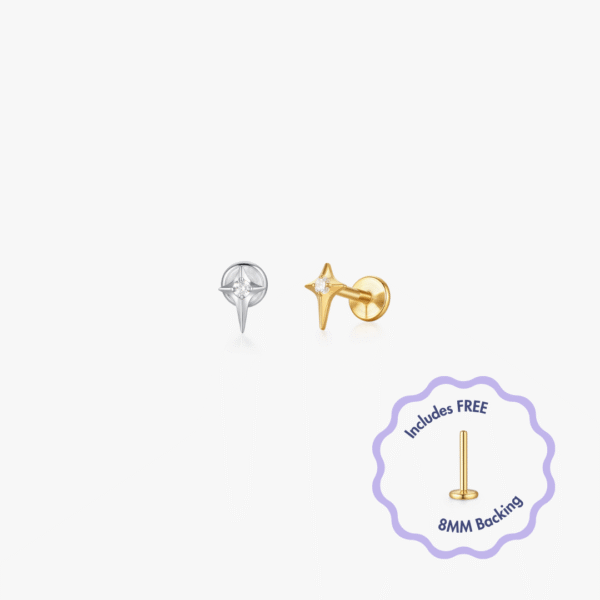 Stella Star Titanium Flat Back Stud (Single)