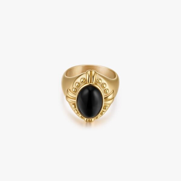 Vintage Inspired Black Agate Ring